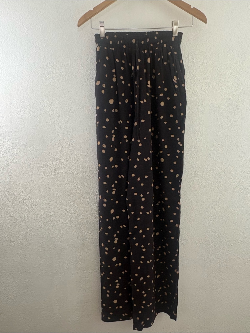 Flynn Skye Black coffee bean Wide Leg High elastic Waist Side Pockets Pants S